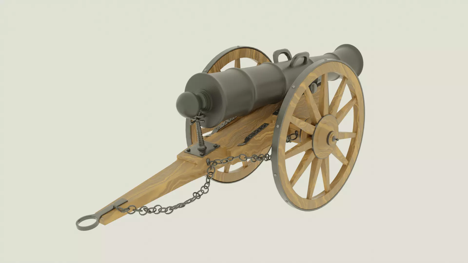 Cannon Low-poly 3D model_0