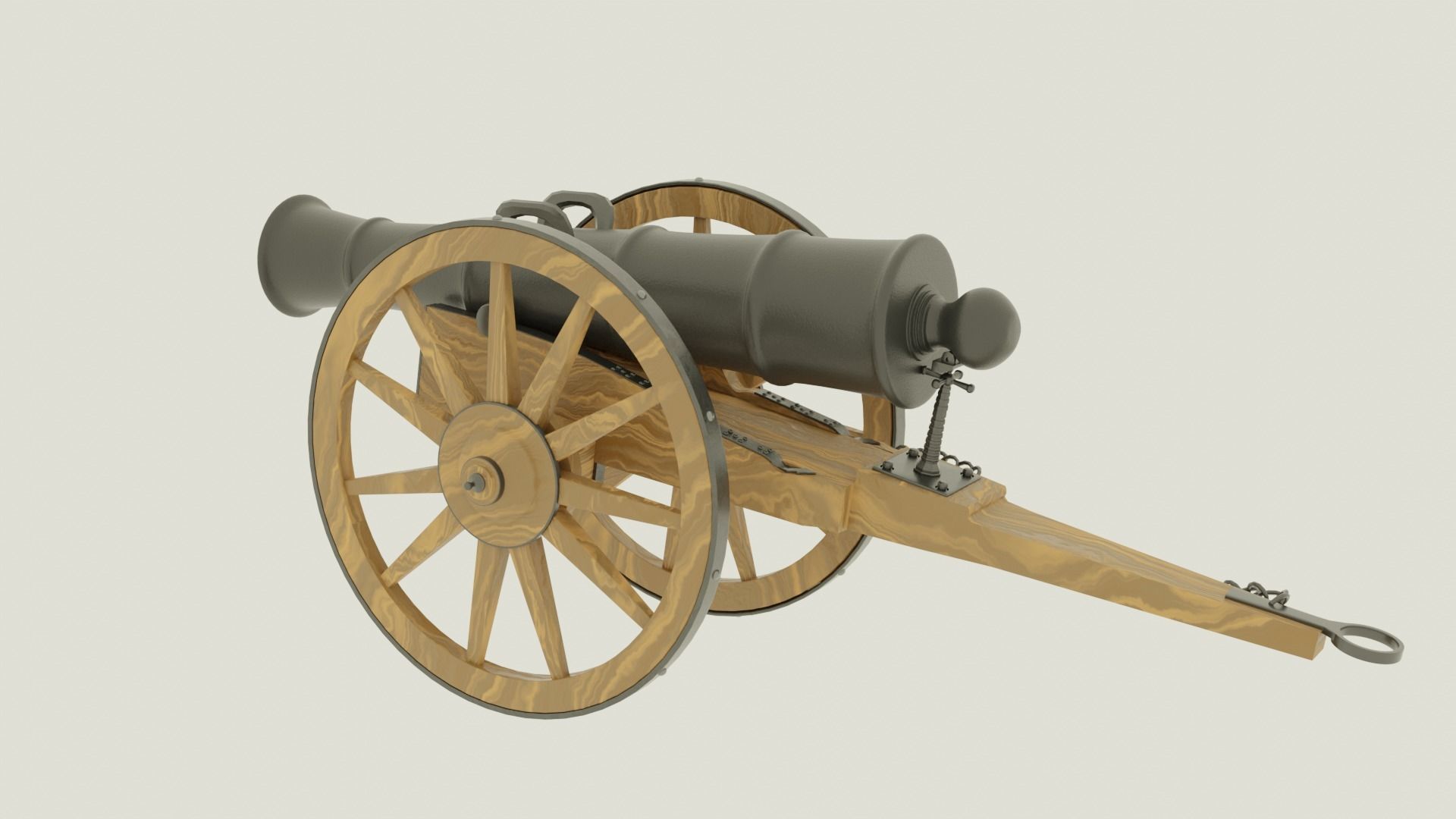 Cannon Low-poly 3D model_2