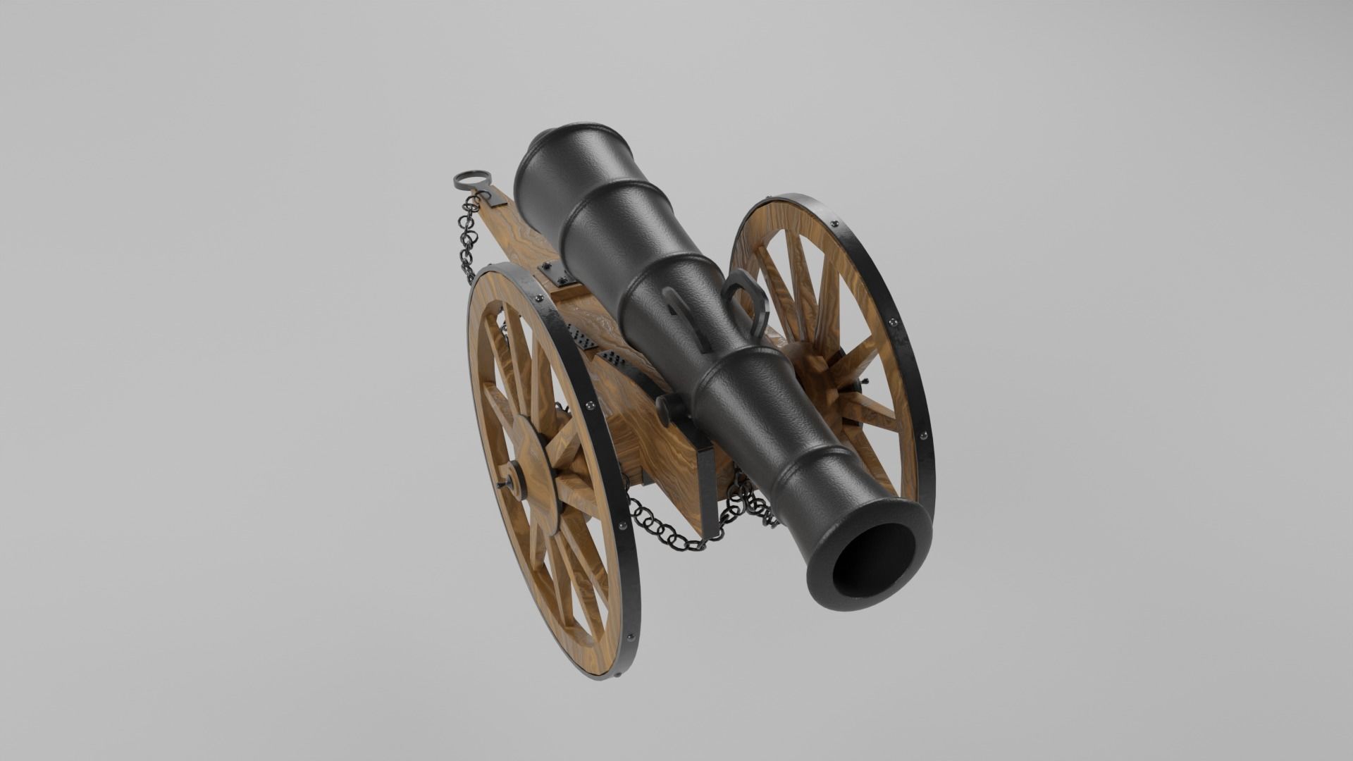 Cannon Low-poly 3D model_6
