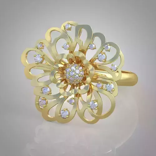 Diamond ring 0271 3D printable model 11-