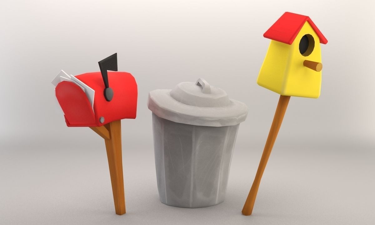 Cartoon Garden Package Low-poly 3D model_8