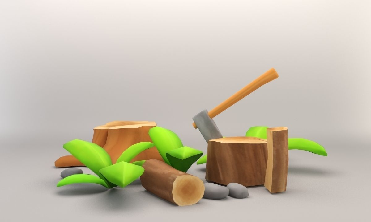Cartoon Garden Package Low-poly 3D model_4