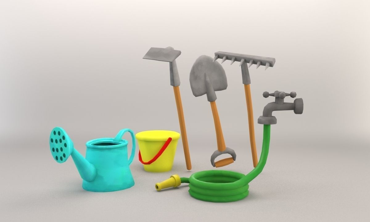 Cartoon Garden Package Low-poly 3D model_6