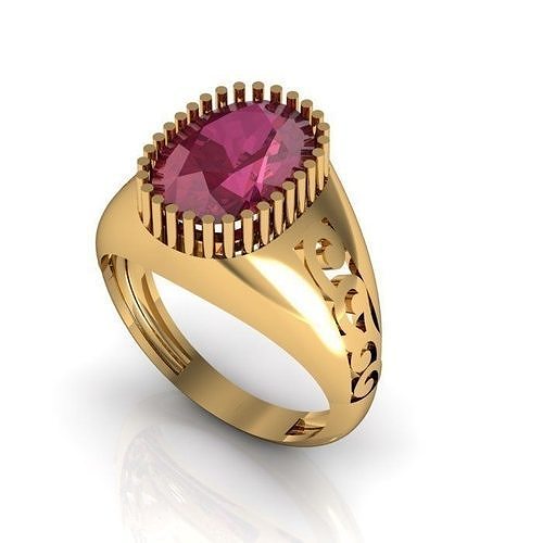 colour stone ring Free 3D print model