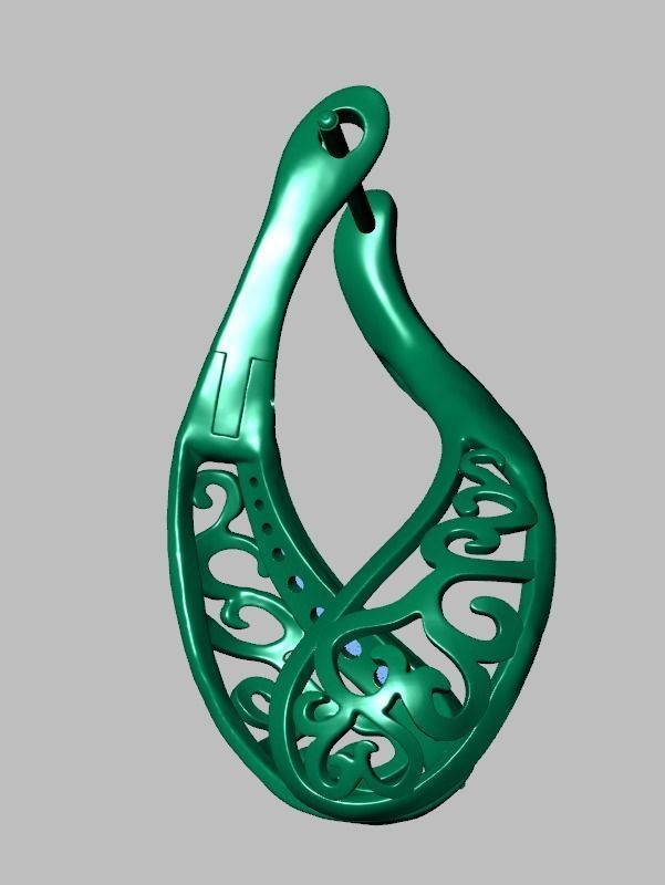 Diamond Earring  model 0250 3D printable model 16 3D print model_18