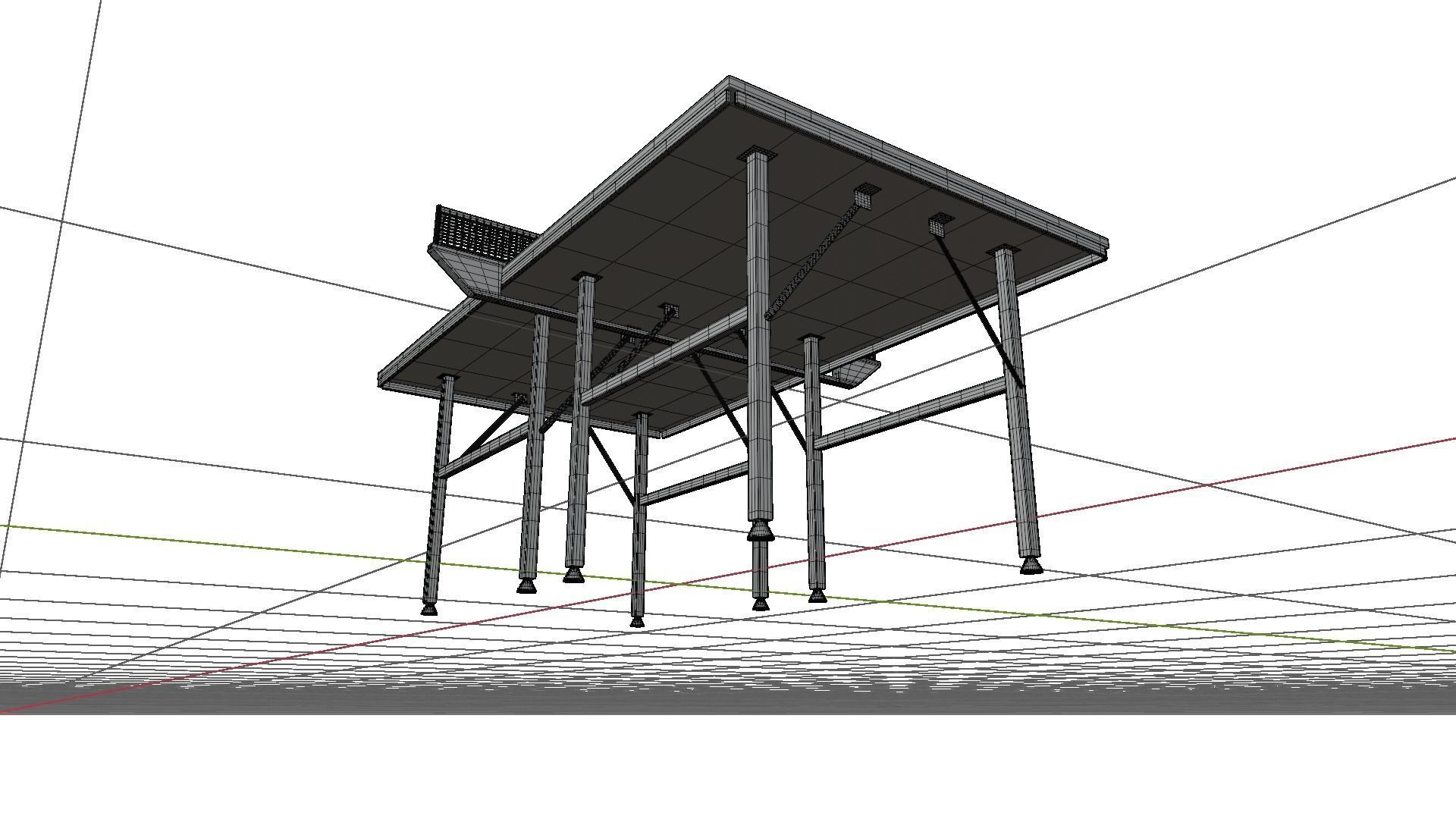 Table Tennis Low-poly 3D model_11