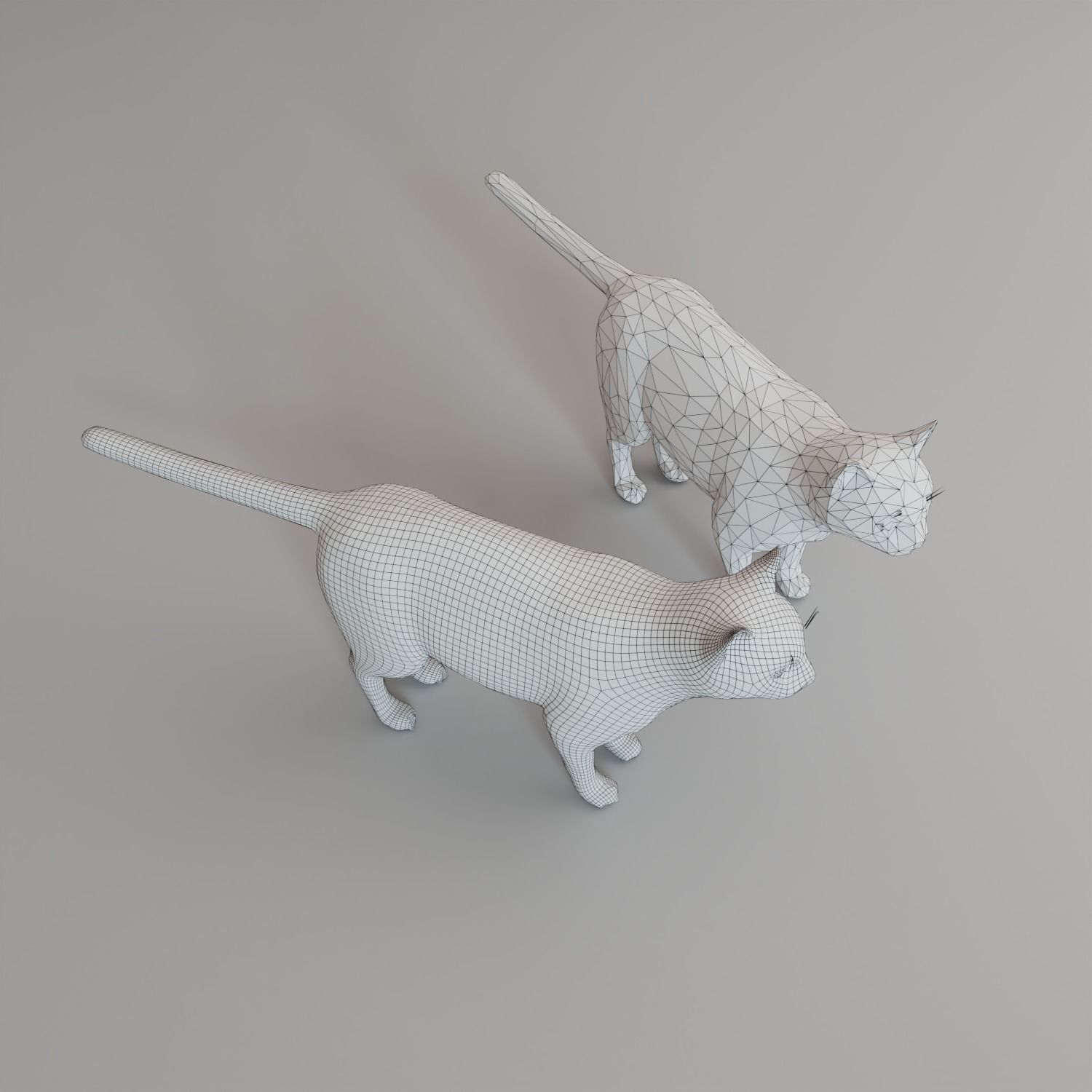 Low Poly Cat Animal  Low-poly 3D model_14
