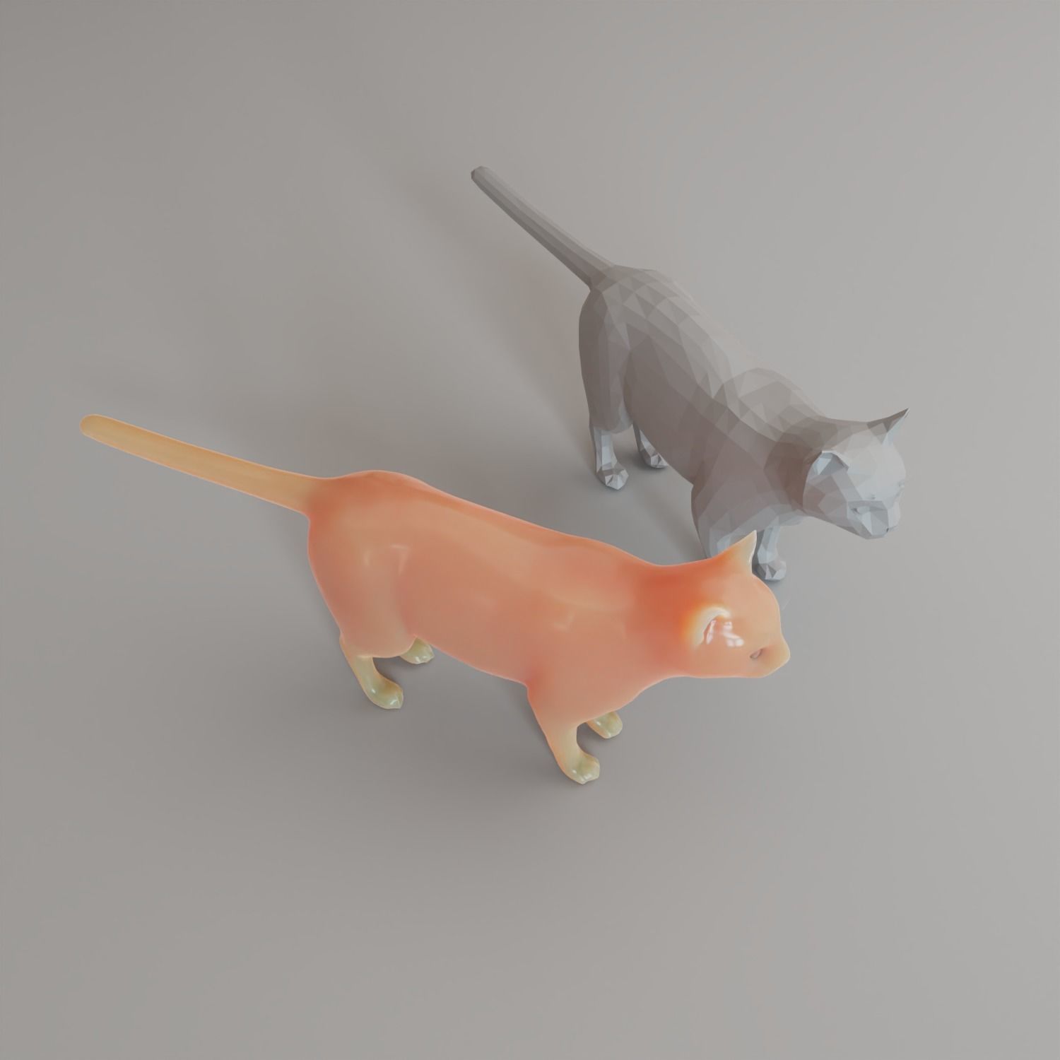 Low Poly Cat Animal  Low-poly 3D model_12