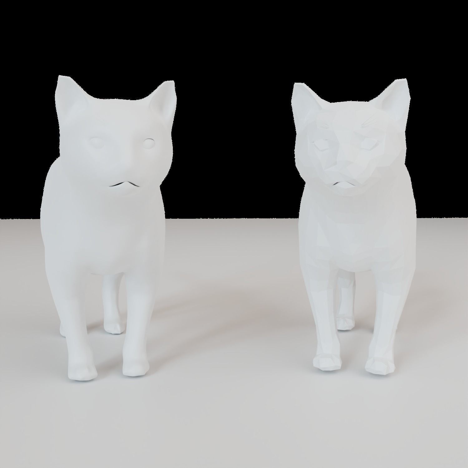 Low Poly Cat Animal  Low-poly 3D model_11