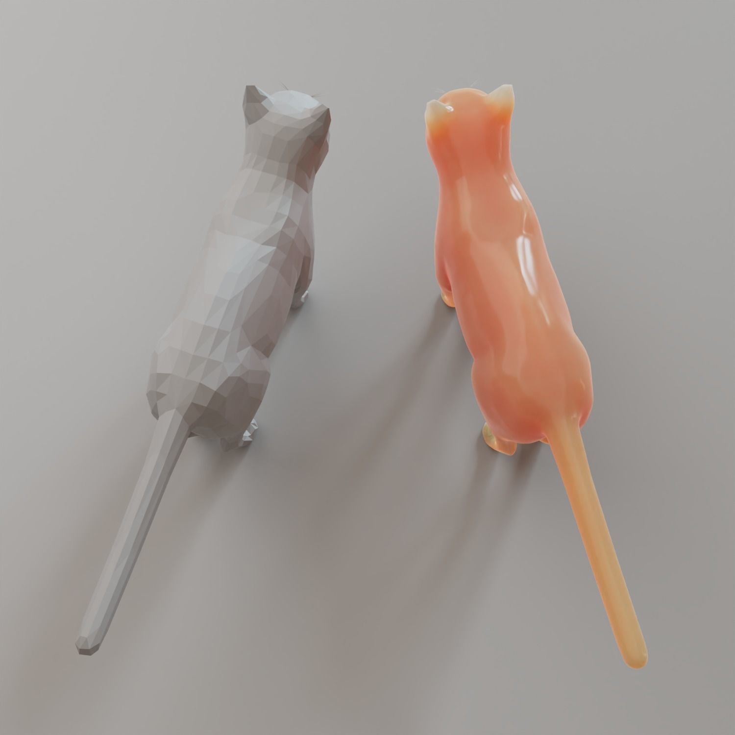 Low Poly Cat Animal  Low-poly 3D model_3