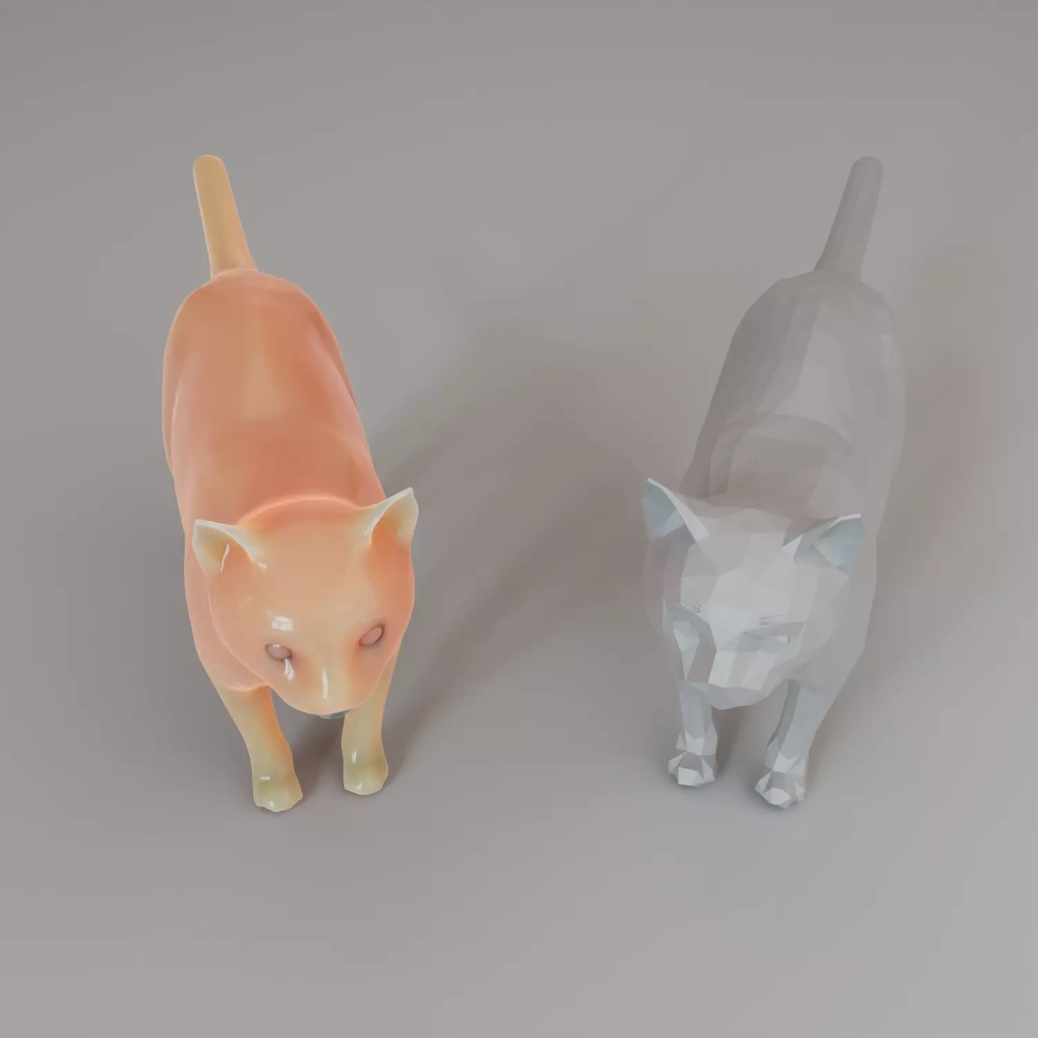 Low Poly Cat Animal  Low-poly 3D model_0