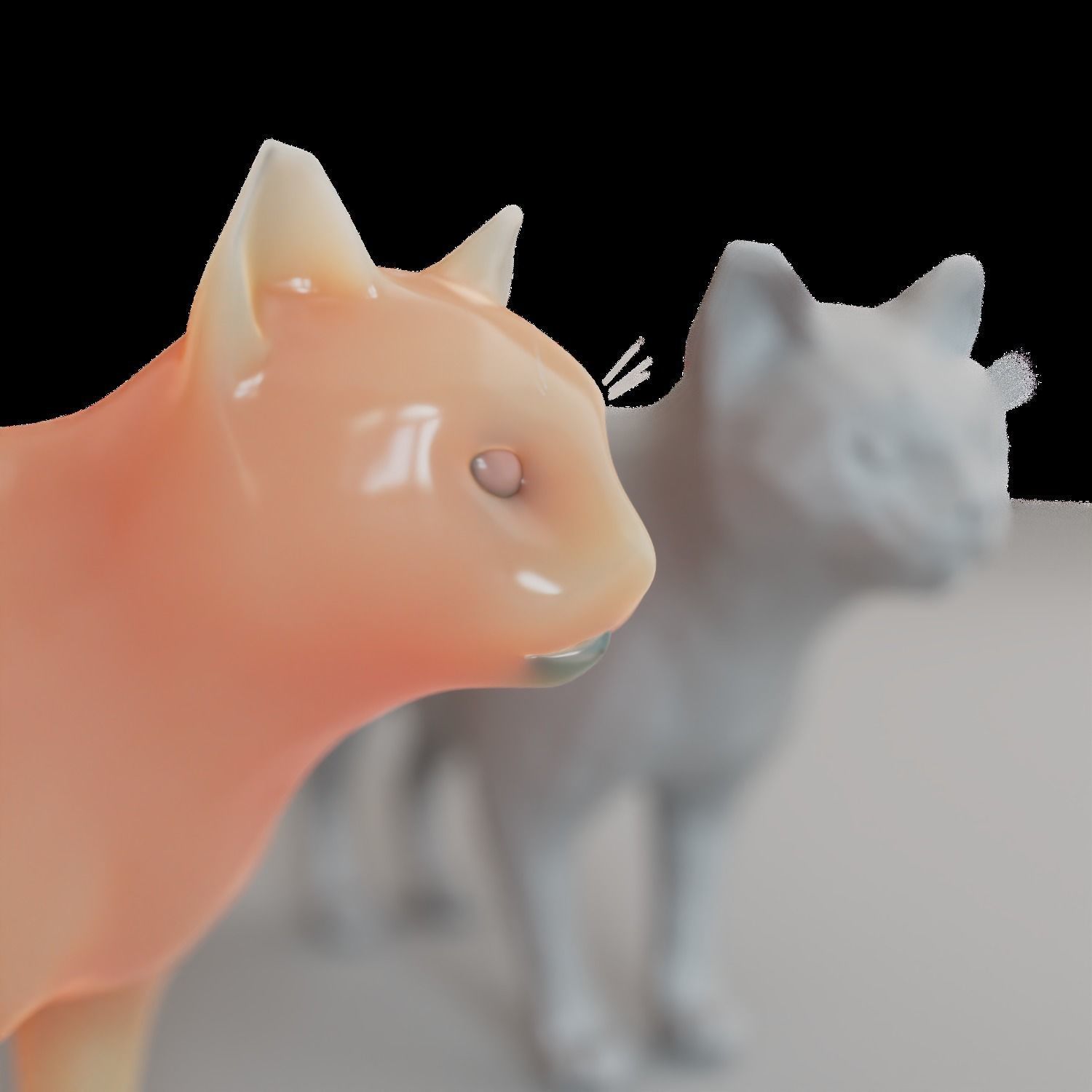 Low Poly Cat Animal  Low-poly 3D model_6