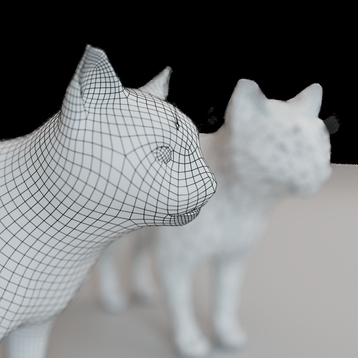 Low Poly Cat Animal  Low-poly 3D model_7