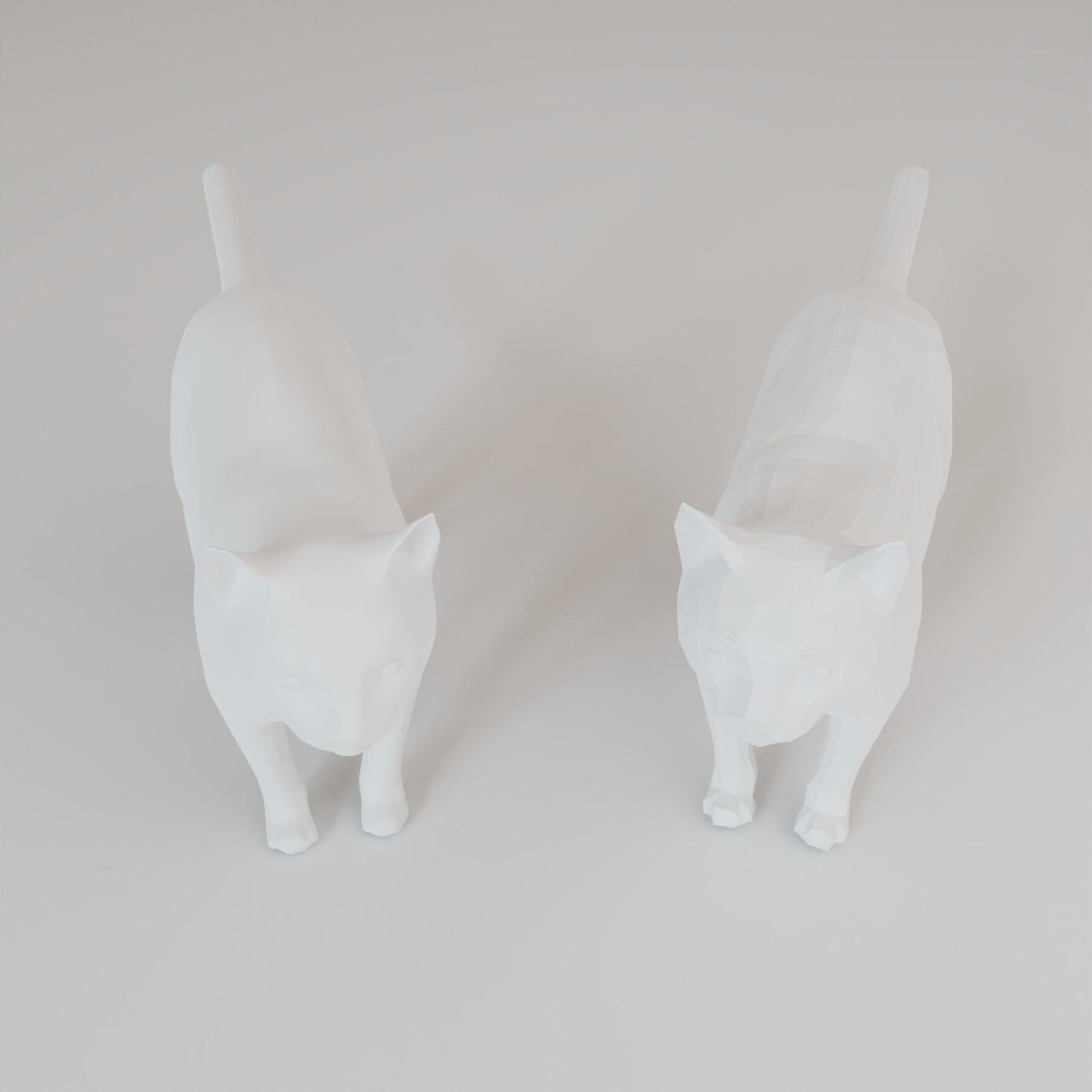 Low Poly Cat Animal  Low-poly 3D model_2