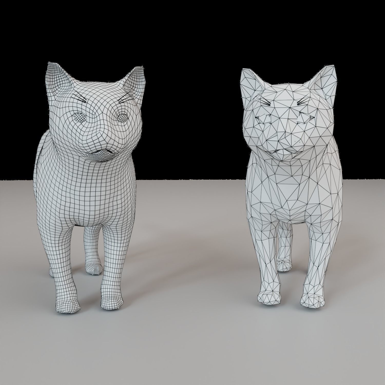 Low Poly Cat Animal  Low-poly 3D model_10