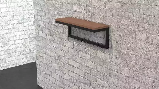 Shelf metal and wood 01