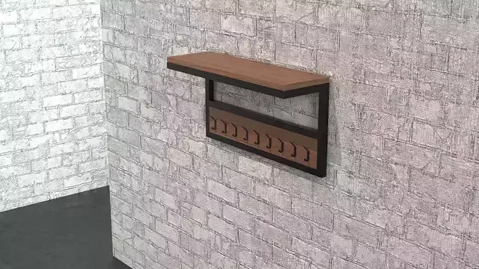 Shelf metal and wood 02