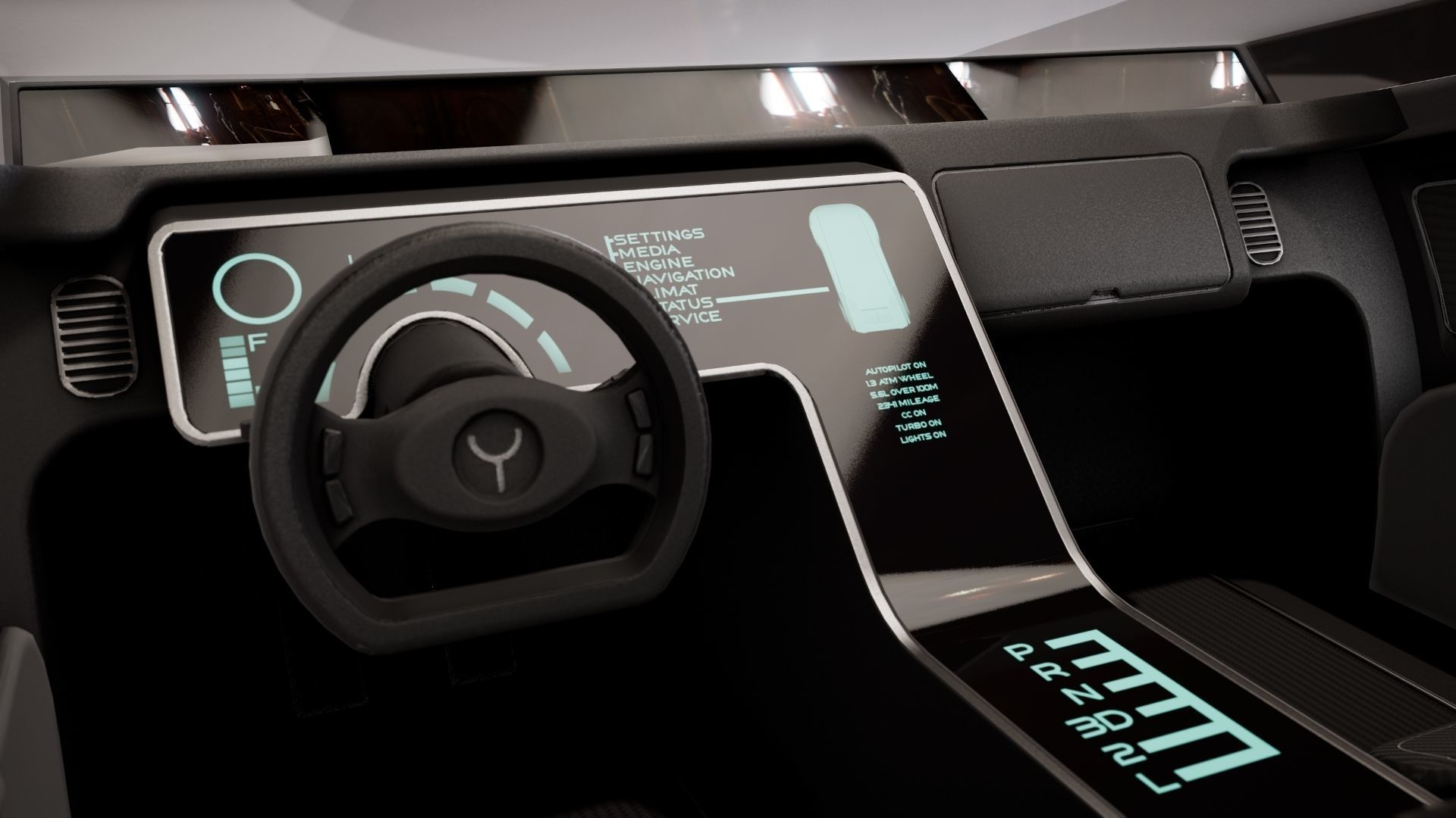 Sci-Fi Car 1 Low-poly 3D model_8