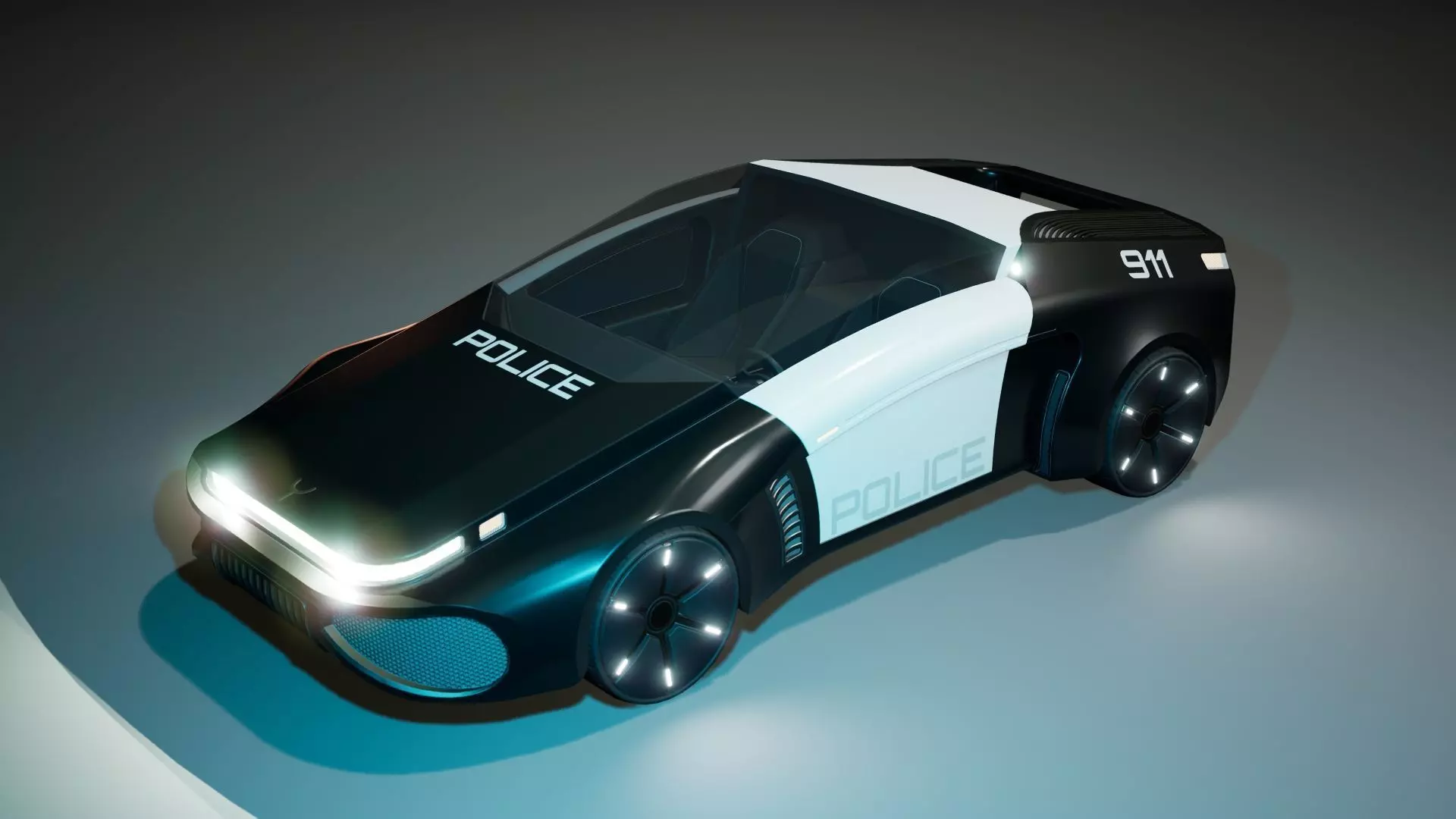 Sci-Fi Car 1 Low-poly 3D model_0
