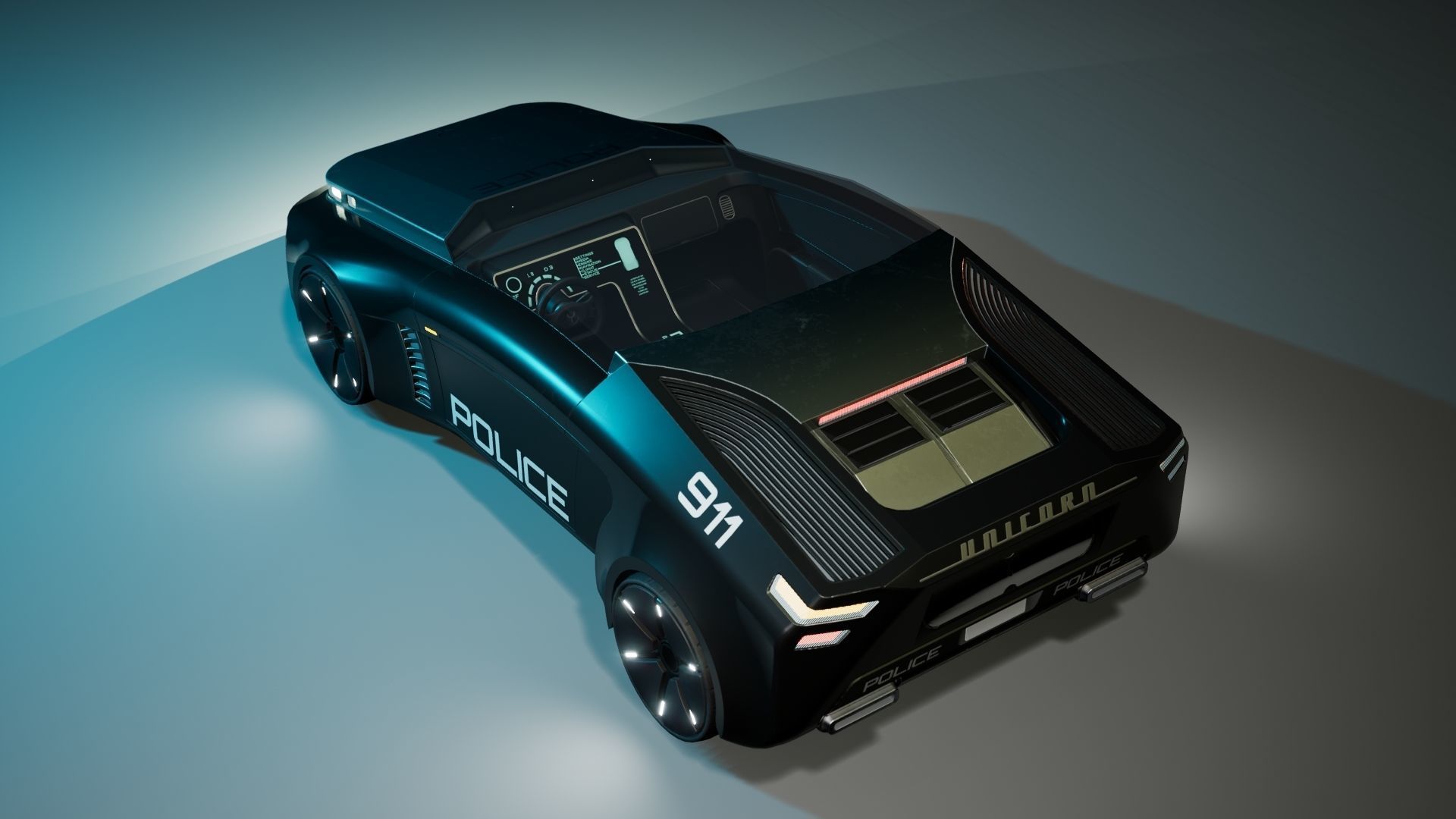 Sci-Fi Car 1 Low-poly 3D model_3