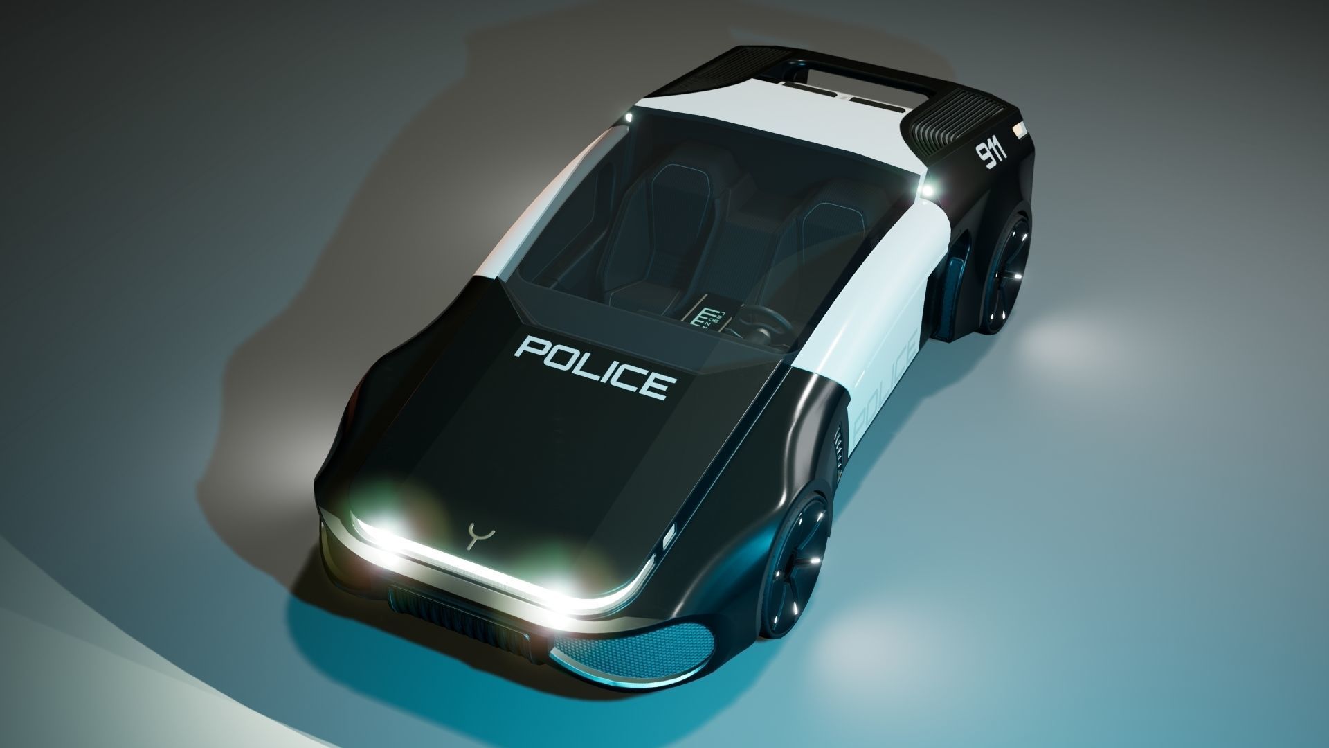 Sci-Fi Car 1 Low-poly 3D model_2