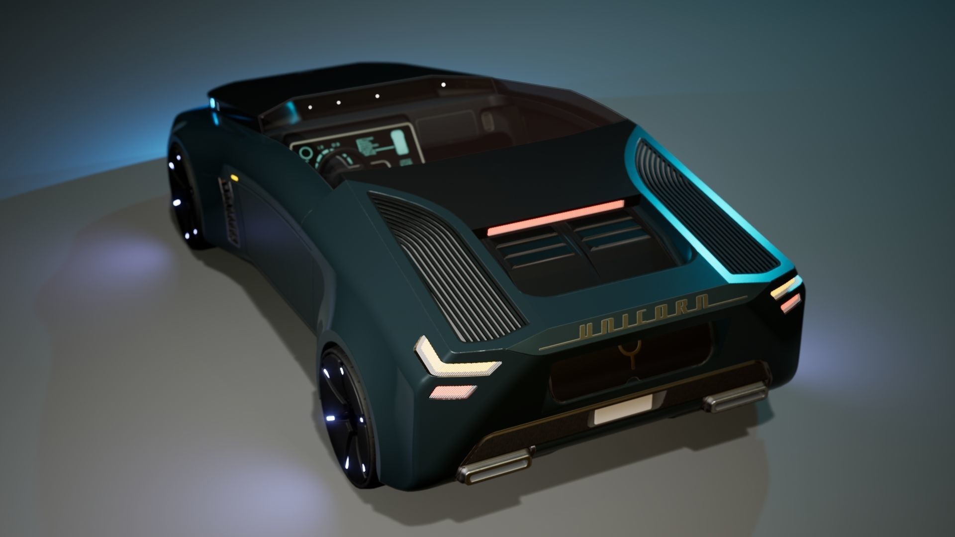 Sci-Fi Car 1 Low-poly 3D model_5