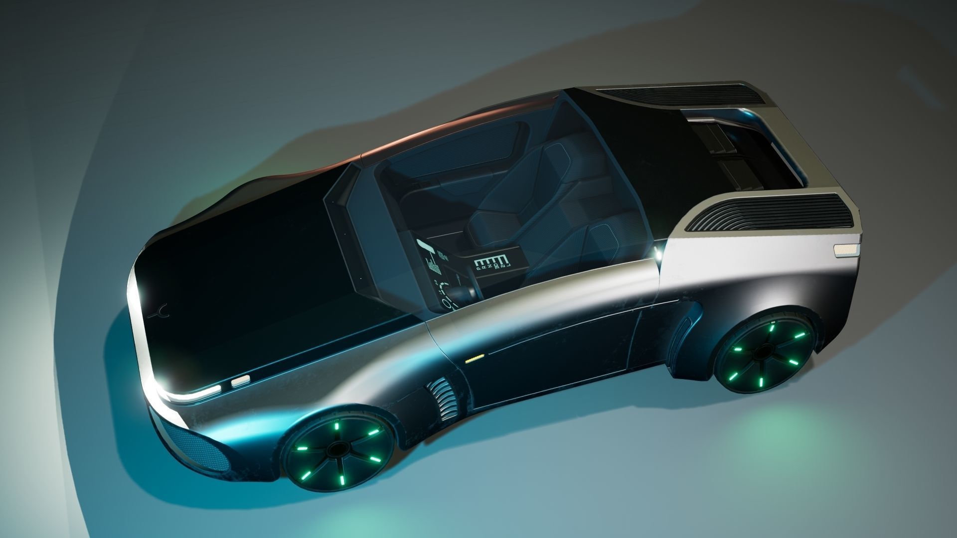 Sci-Fi Car 1 Low-poly 3D model_4