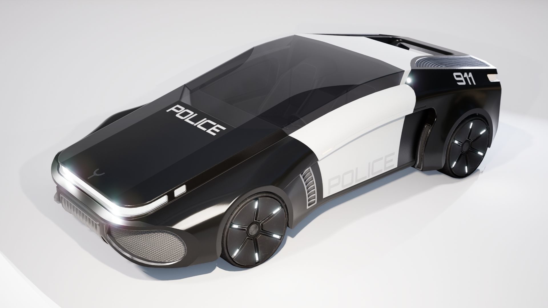 Sci-Fi Car 1 Low-poly 3D model_23