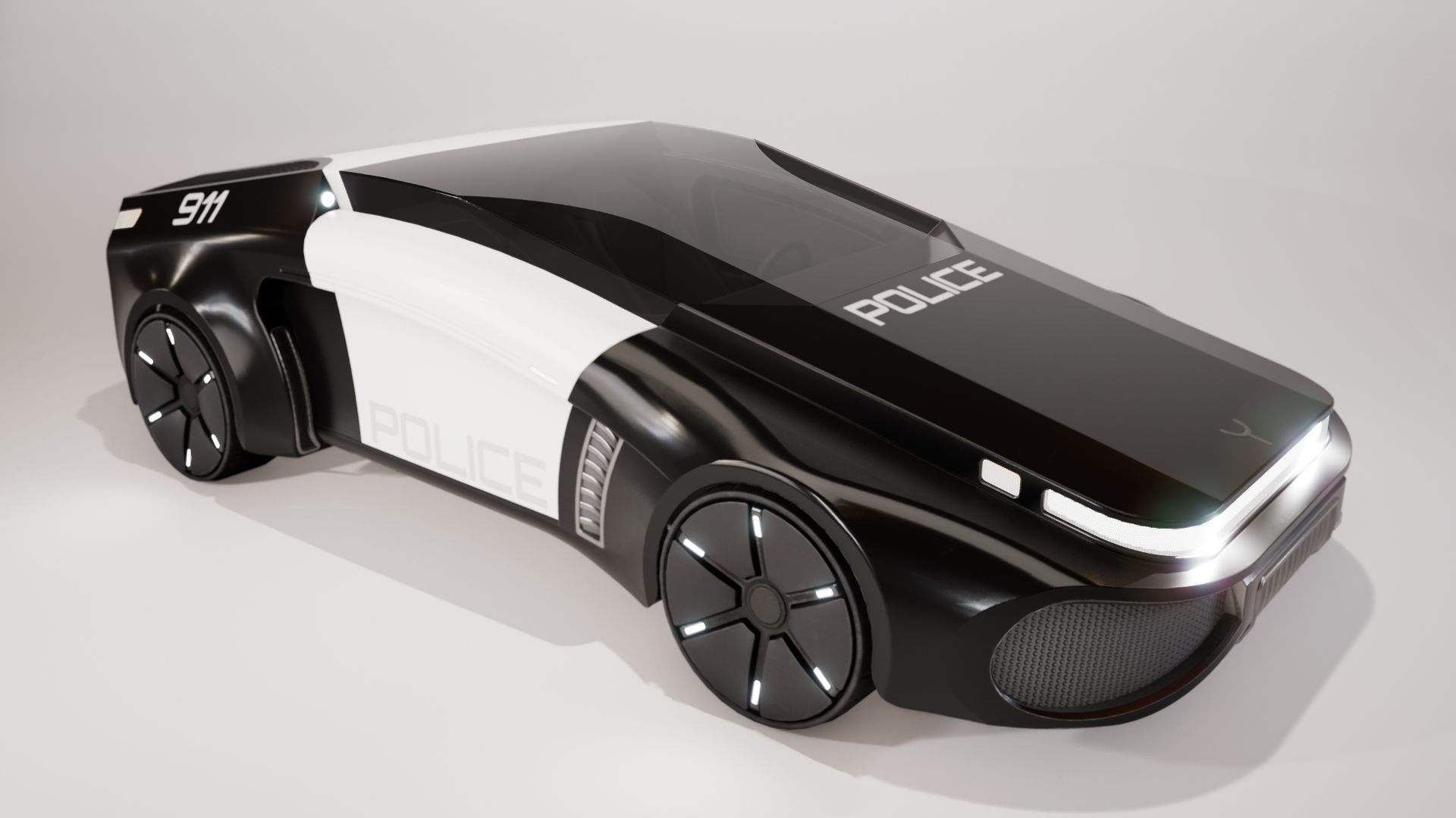 Sci-Fi Car 1 Low-poly 3D model_9