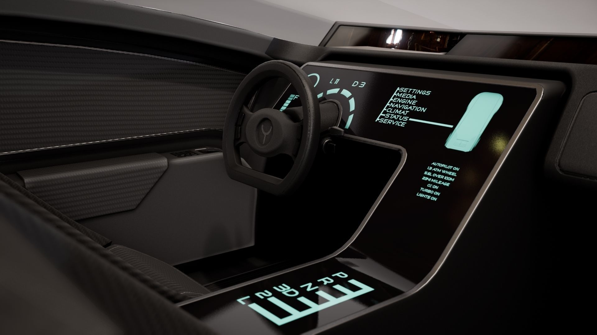 Sci-Fi Car 1 Low-poly 3D model_7