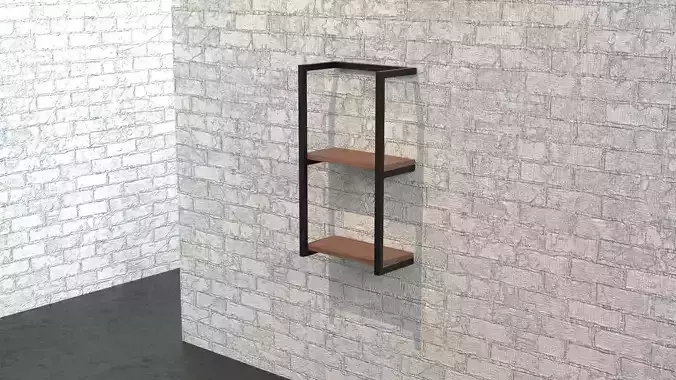 Shelf metal and wood 03