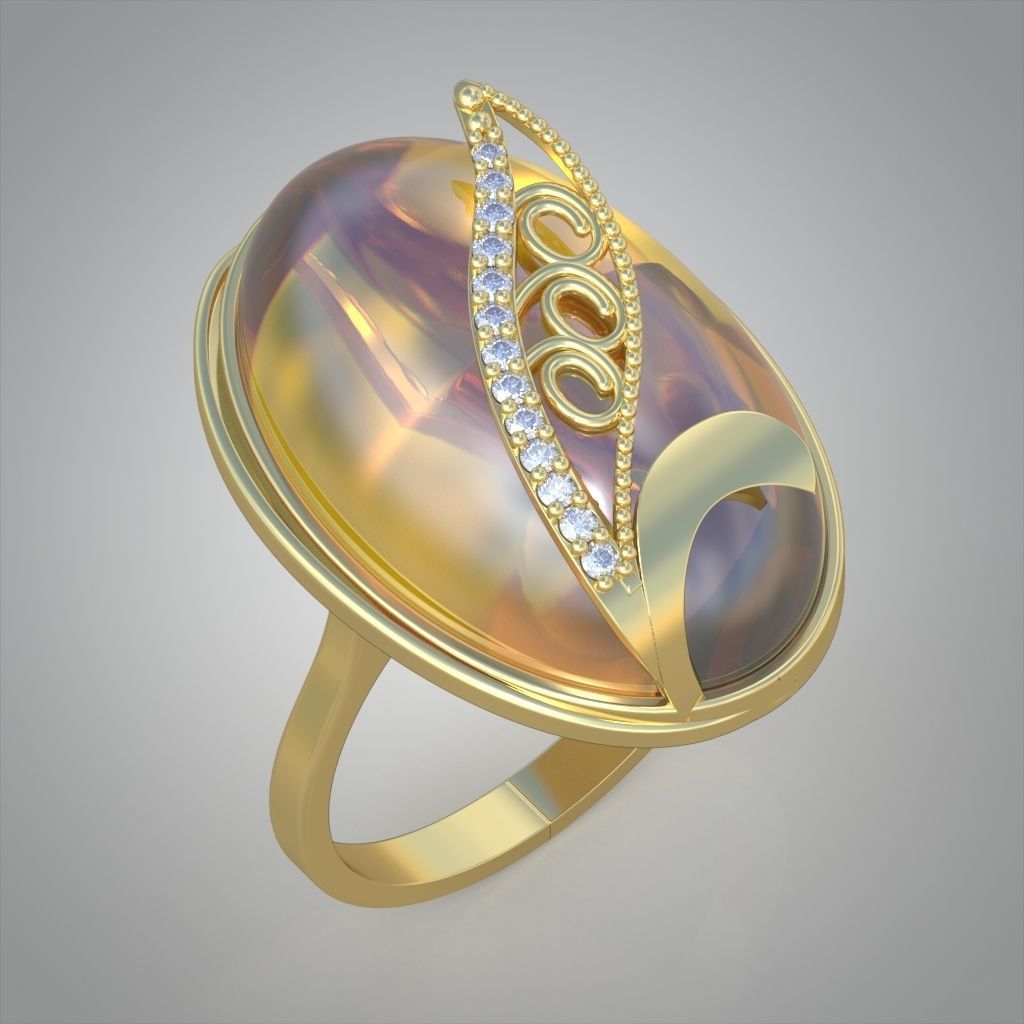 Diamond ring 0571 3D printable model 11 3D print model_7