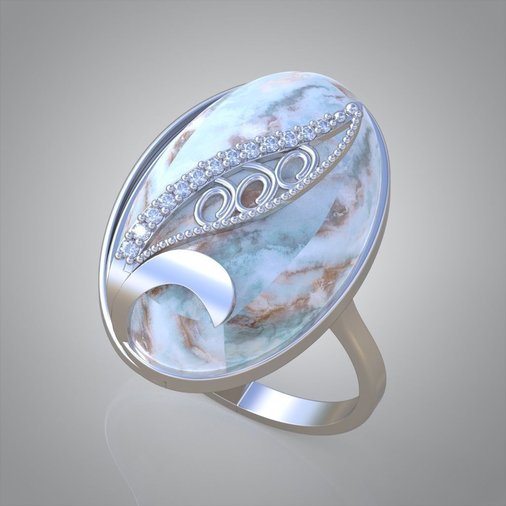 Diamond ring 0571 3D printable model 11 3D print model_2