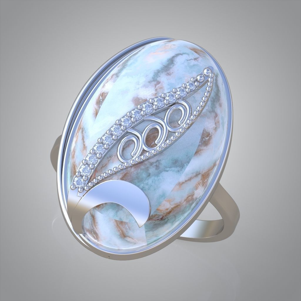 Diamond ring 0571 3D printable model 11 3D print model_1