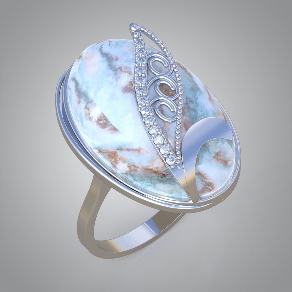 Diamond ring 0571 3D printable model 11 3D print model_6