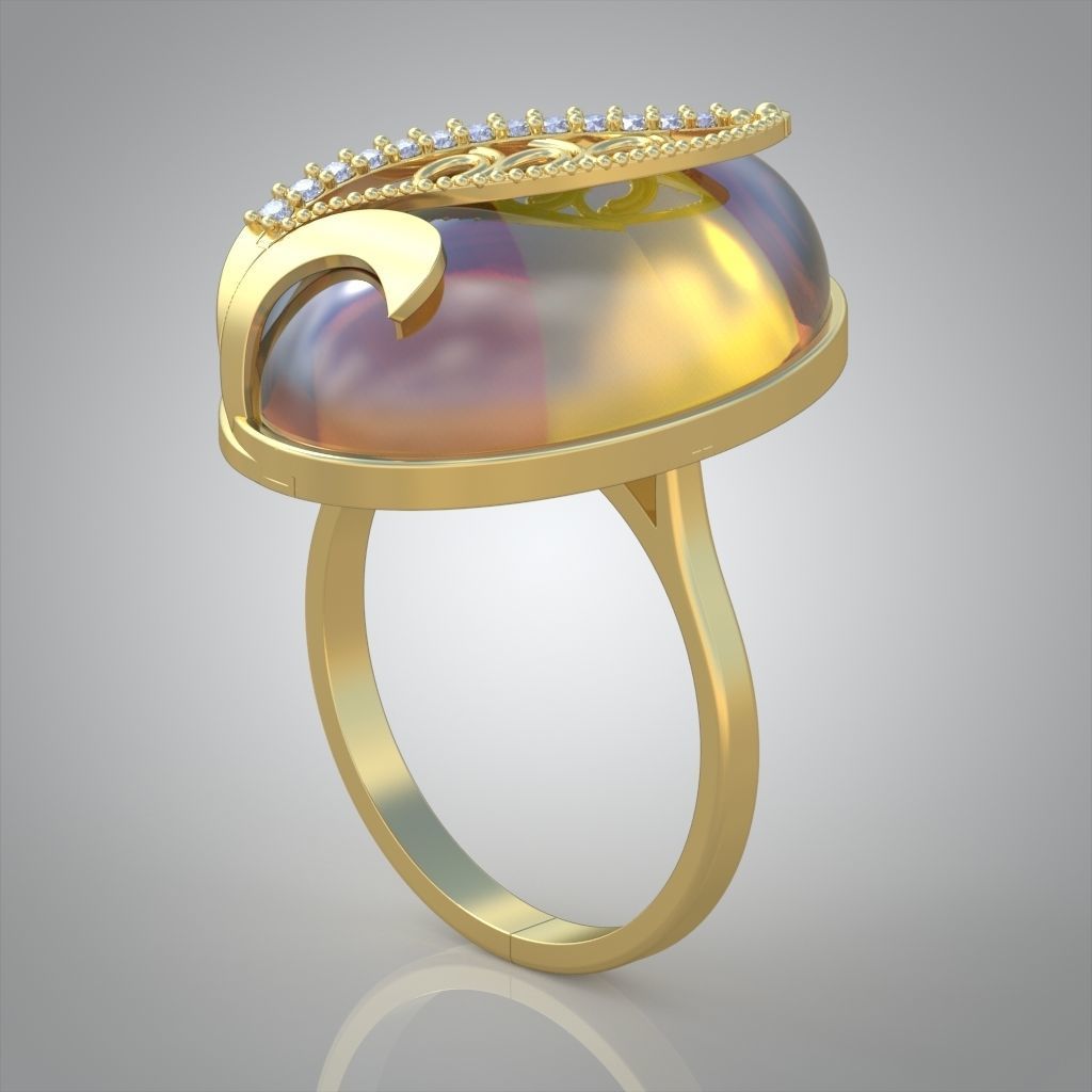 Diamond ring 0571 3D printable model 11 3D print model_4