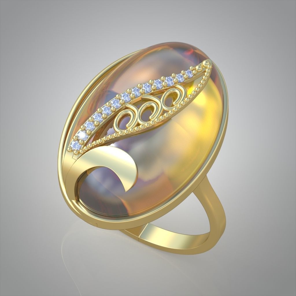 Diamond ring 0571 3D printable model 11 3D print model_3
