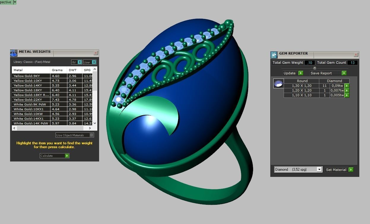 Diamond ring 0571 3D printable model 11 3D print model_19