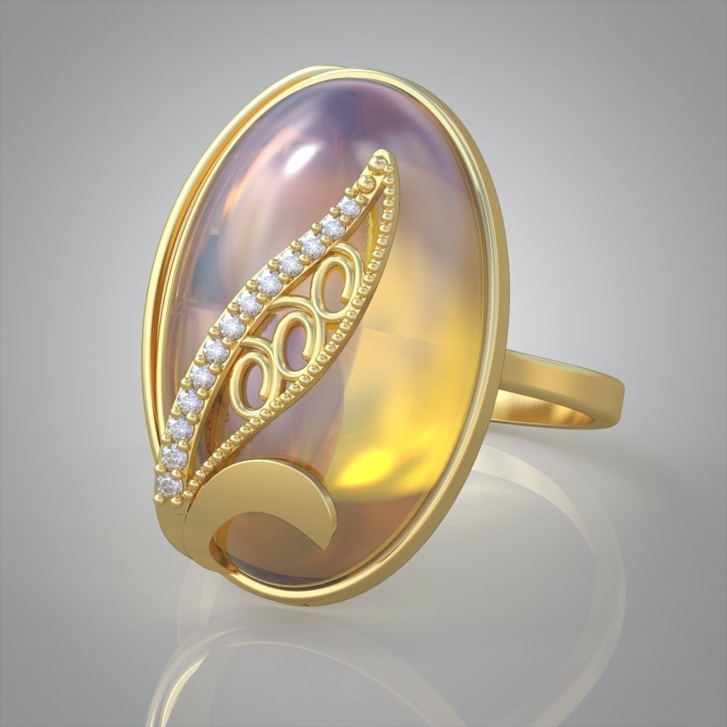 Diamond ring 0571 3D printable model 11 3D print model_8