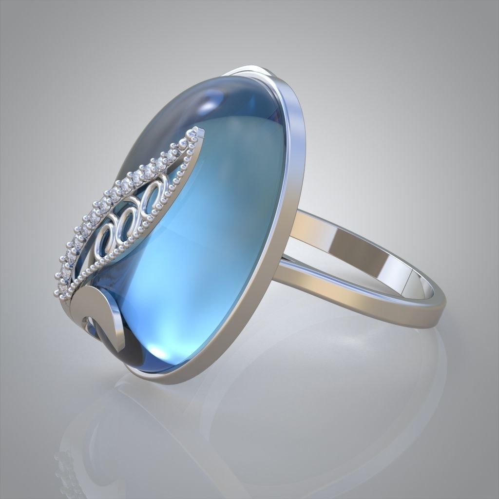 Diamond ring 0571 3D printable model 11 3D print model_10
