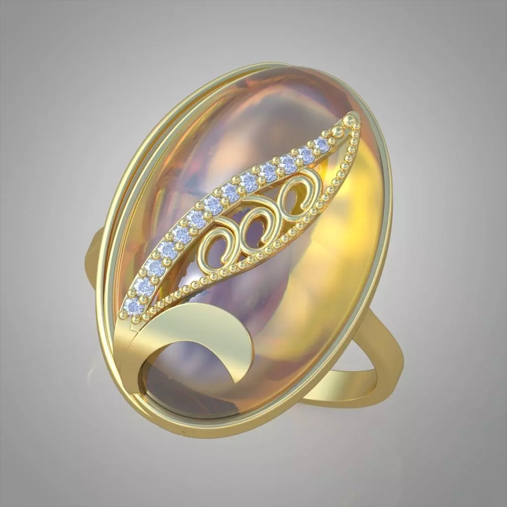 Diamond ring 0571 3D printable model 11 3D print model_0
