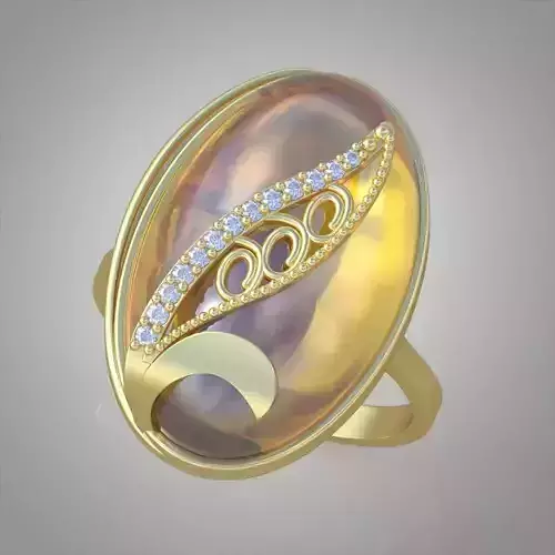 Diamond ring 0571 3D printable model 11