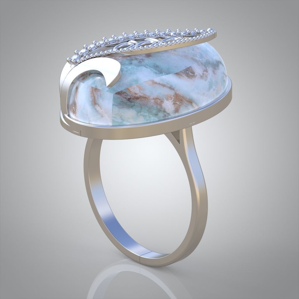 Diamond ring 0571 3D printable model 11 3D print model_5