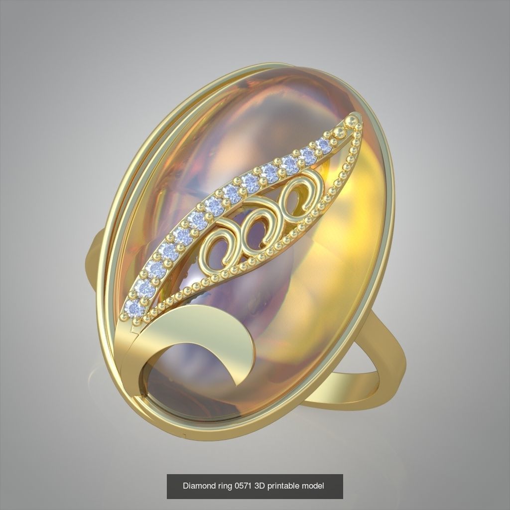 Ring and Earring Set 3D printable model 0076 3D Model Collection_8