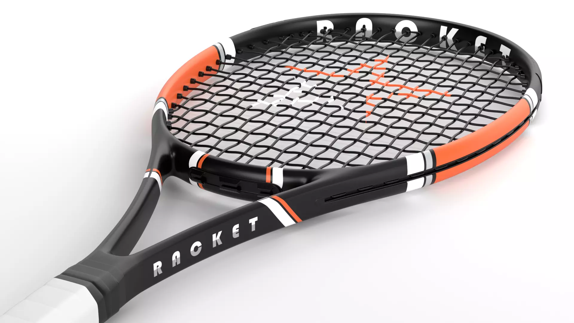Tennis Racket Low-poly 3D model_0