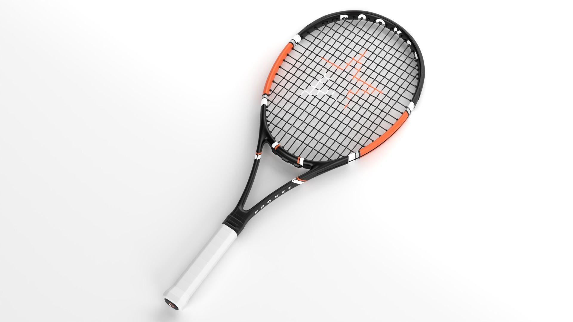 Tennis Racket Low-poly 3D model_3