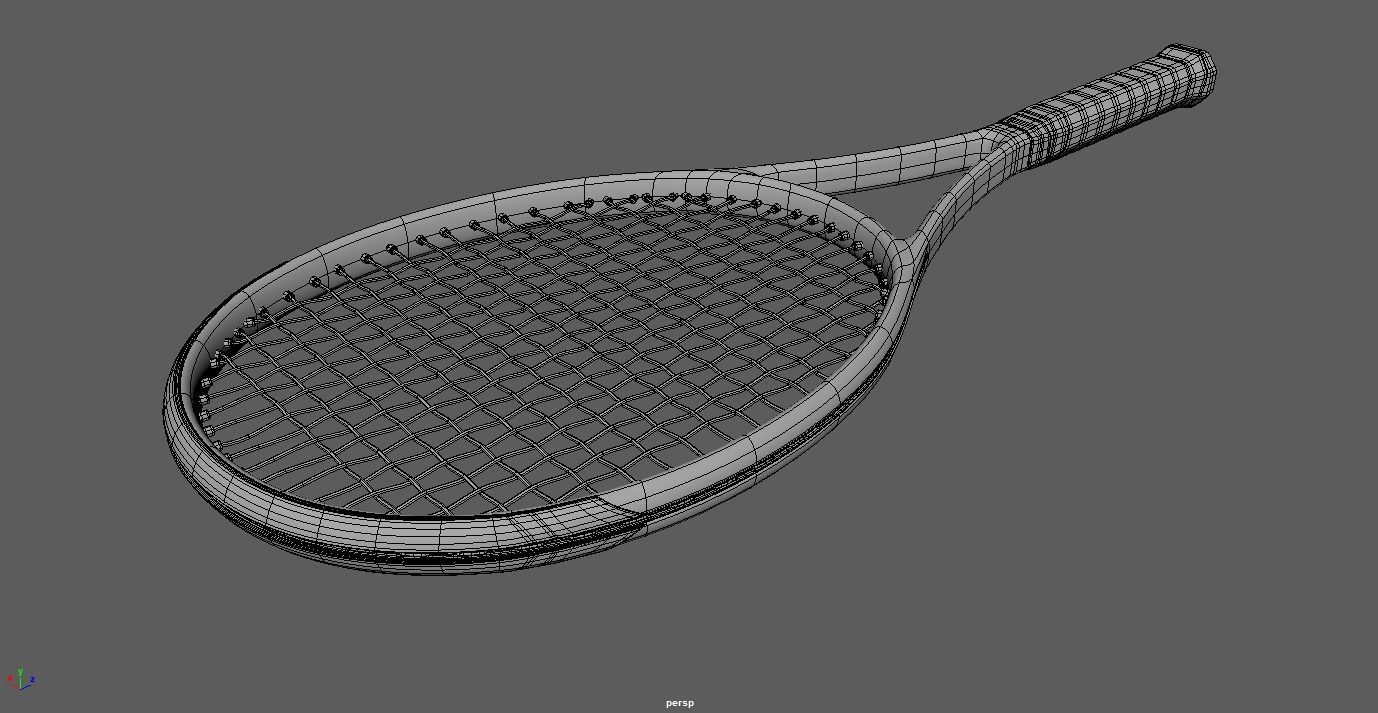 Tennis Racket Low-poly 3D model_14