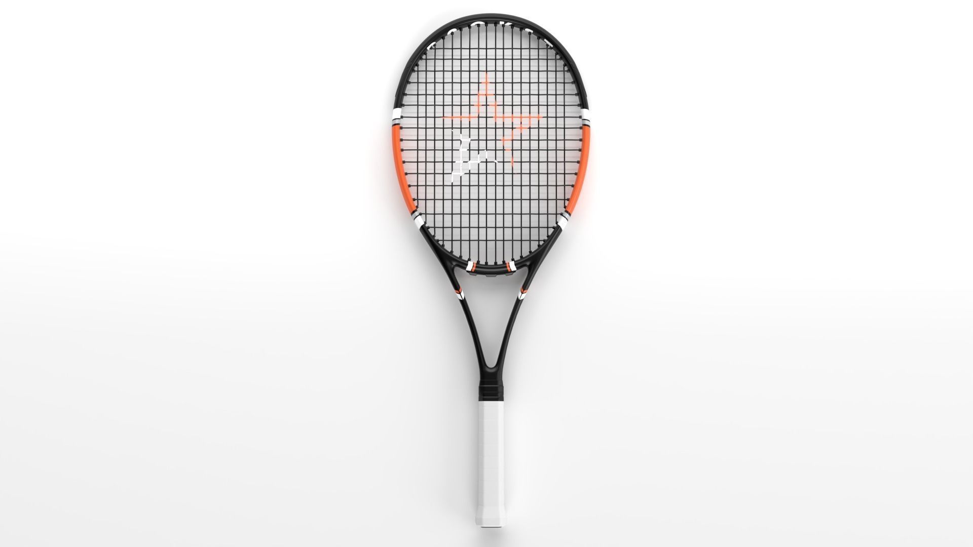 Tennis Racket Low-poly 3D model_9