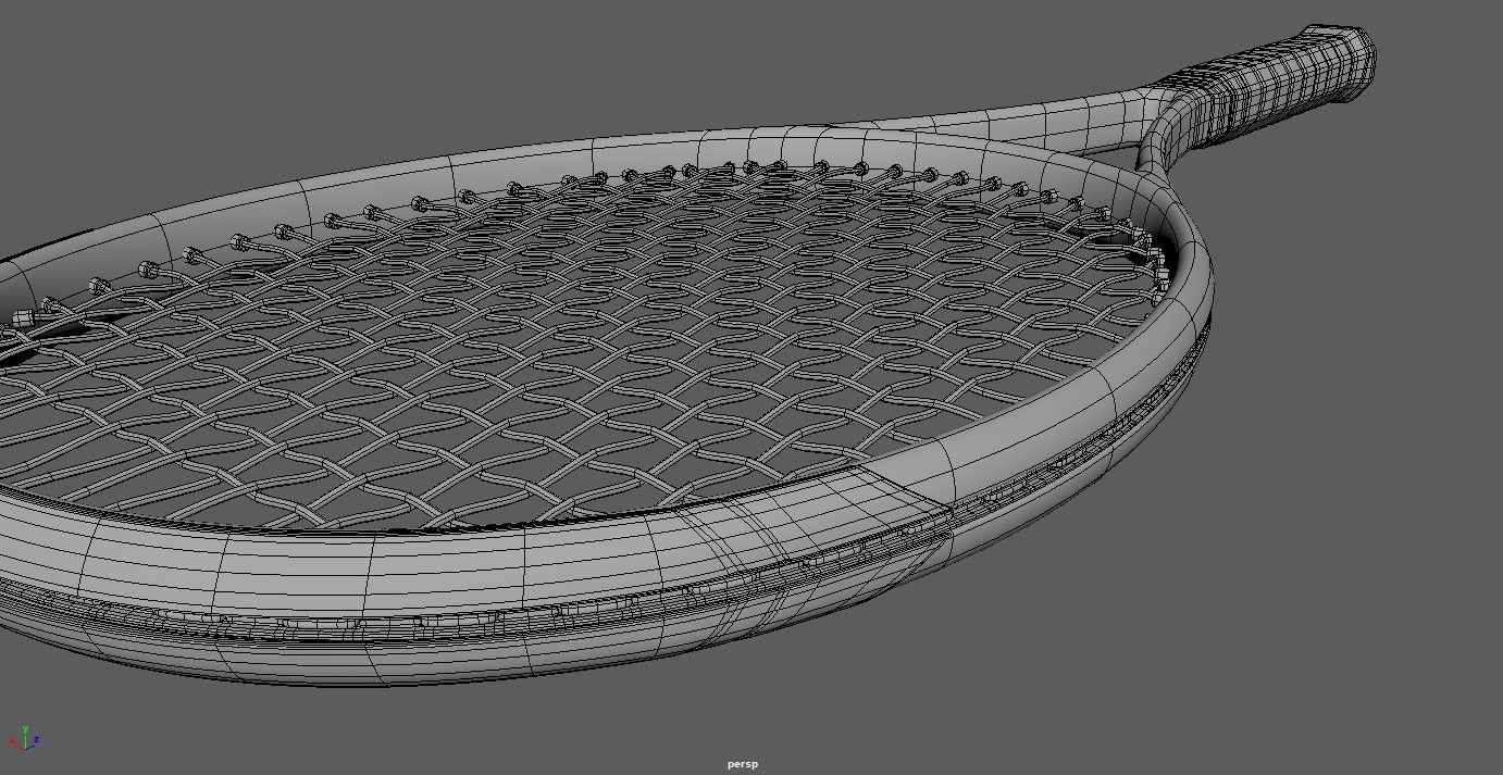 Tennis Racket Low-poly 3D model_19