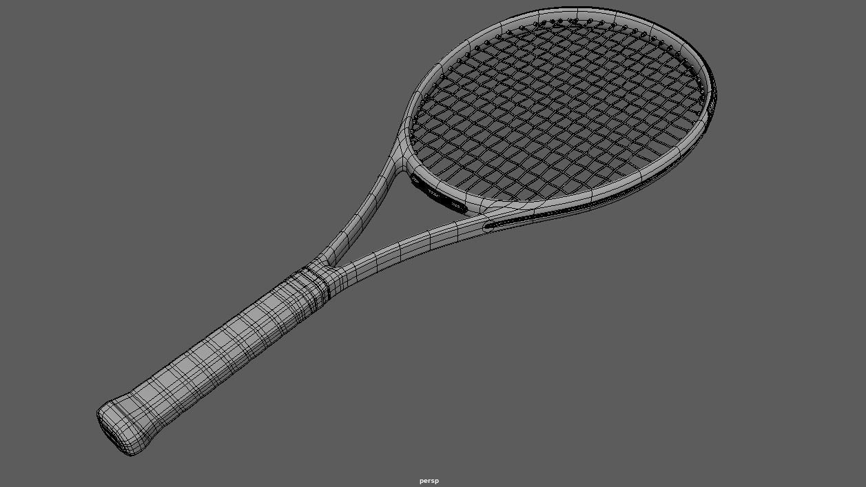 Tennis Racket Low-poly 3D model_22